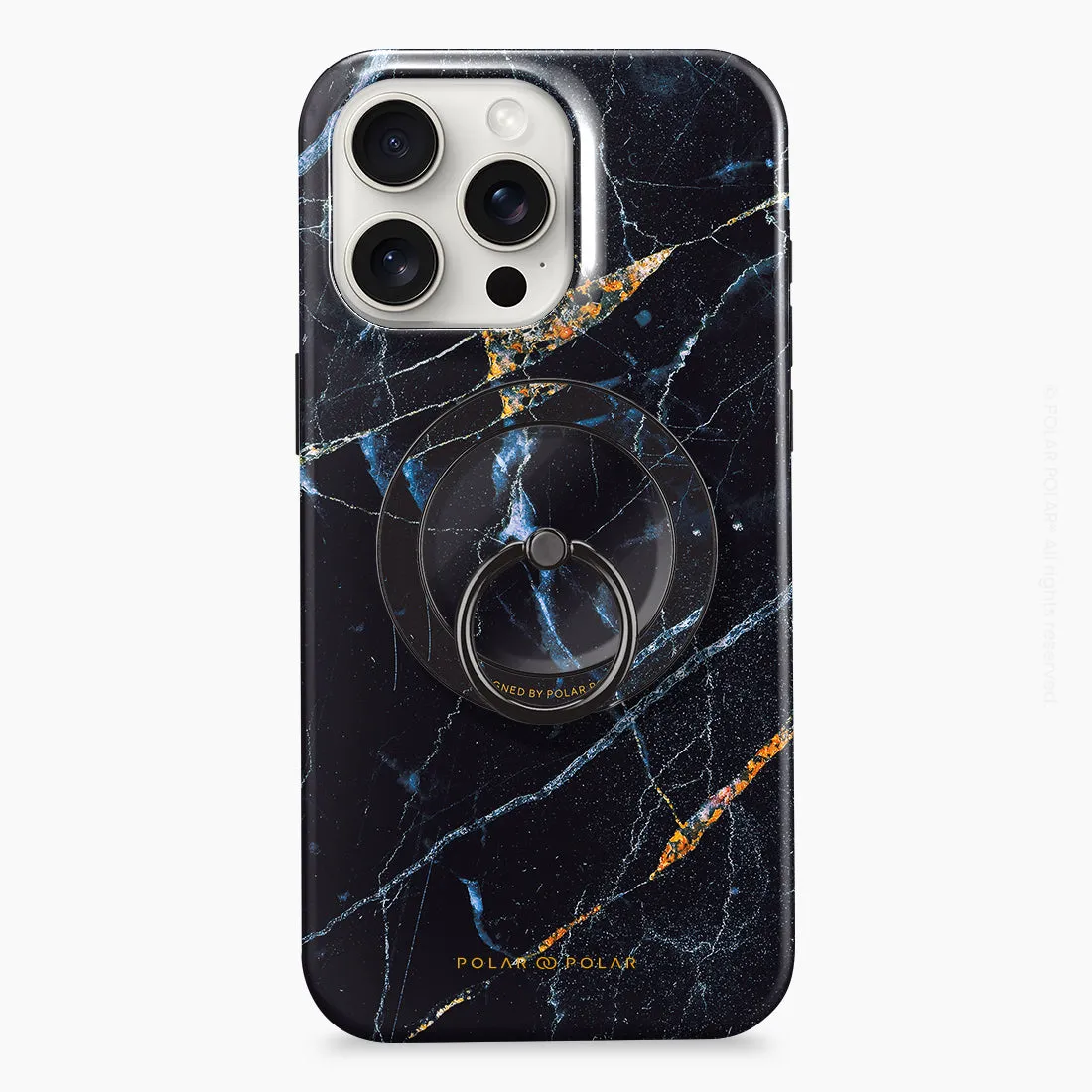 Midnight Marble - Black MagSafe Phone Grip and Ring Holder Stand
