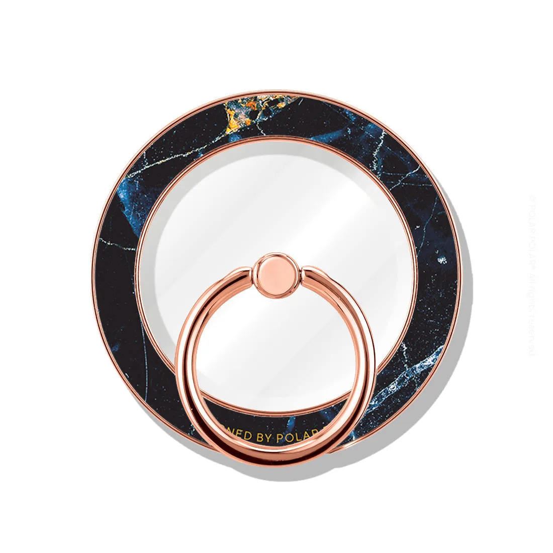 Midnight Marble - Rose Gold MagSafe Phone Grip and Ring Holder Stand