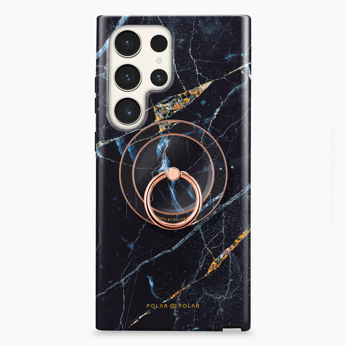Midnight Marble - Rose Gold MagSafe Phone Grip and Ring Holder Stand