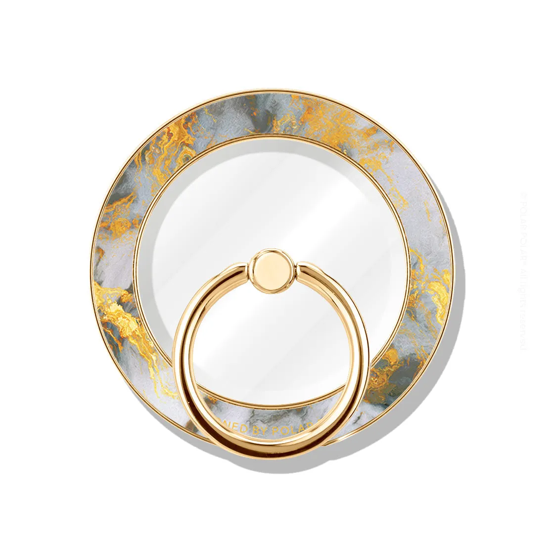 Mist Marble - Golden MagSafe Phone Grip and Ring Holder Stand