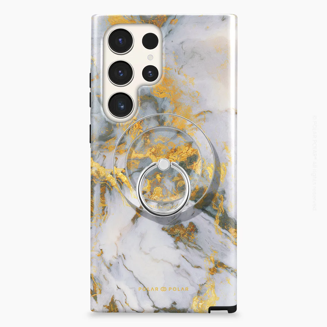Mist Marble - Silver MagSafe Phone Grip and Ring Holder Stand