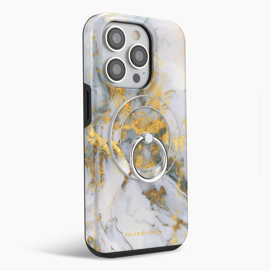 Mist Marble - Silver MagSafe Phone Grip and Ring Holder Stand