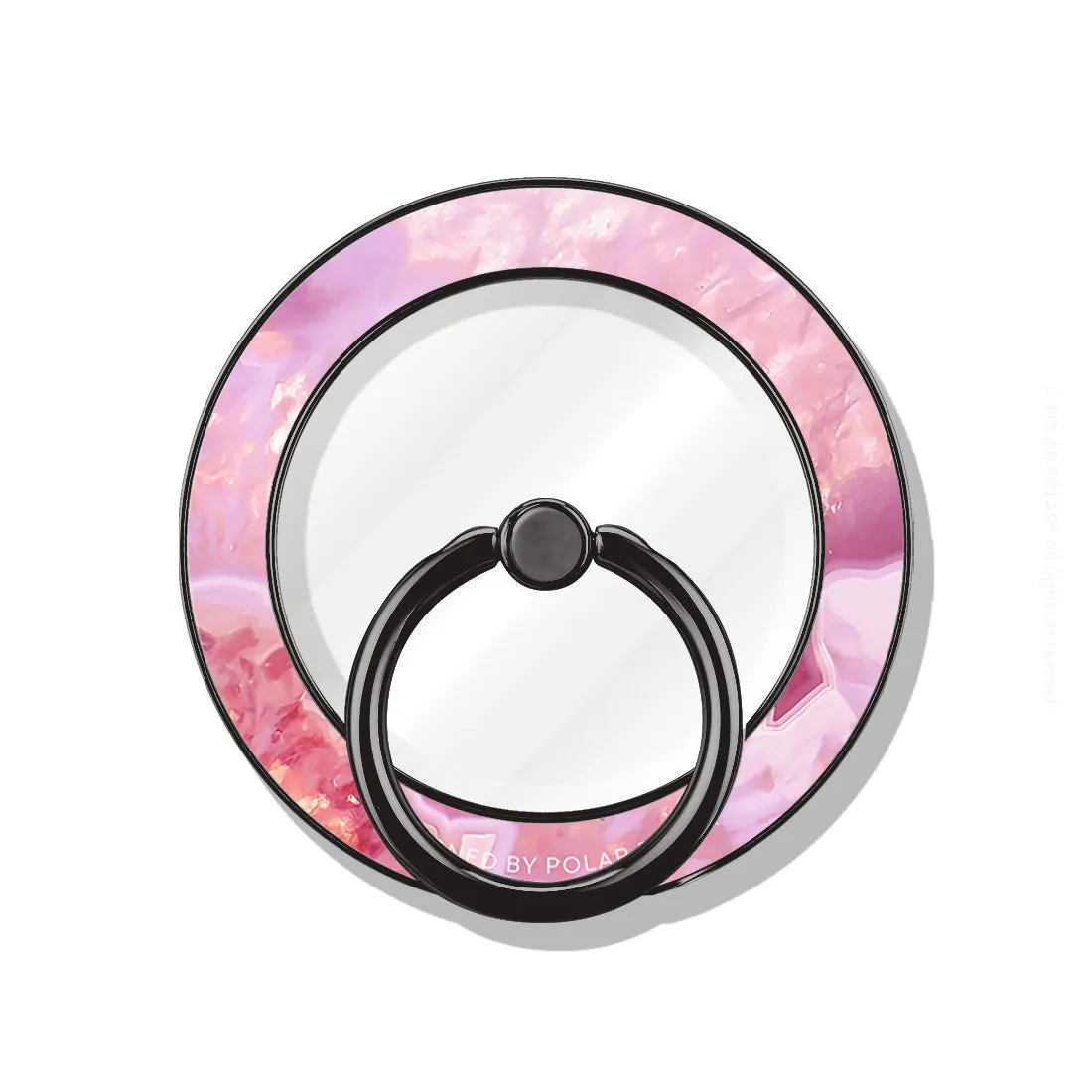 Misty Rose Coral - Black MagSafe Phone Grip and Ring Holder Stand