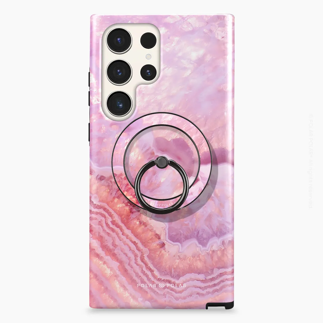 Misty Rose Coral - Black MagSafe Phone Grip and Ring Holder Stand