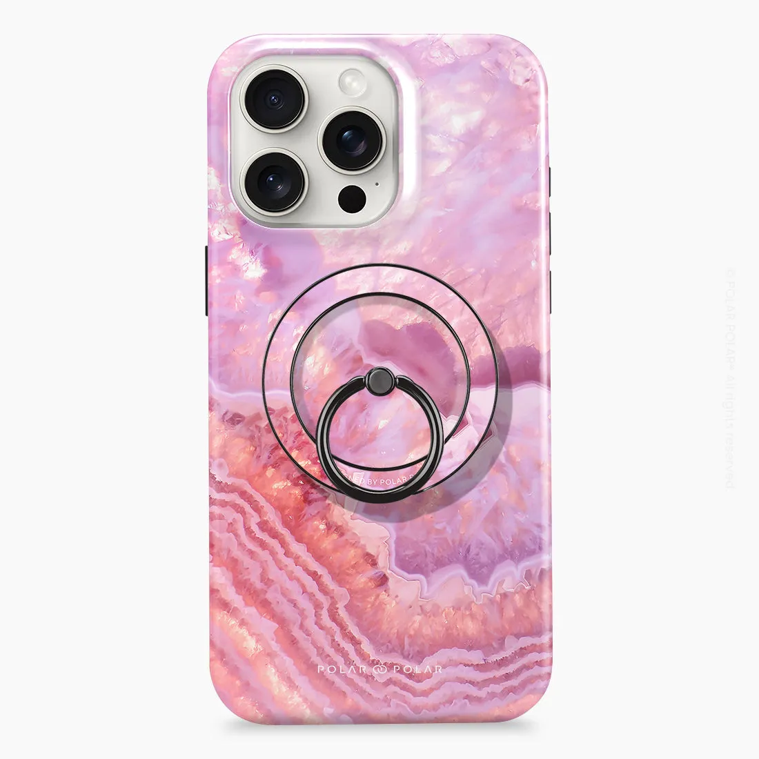 Misty Rose Coral - Black MagSafe Phone Grip and Ring Holder Stand