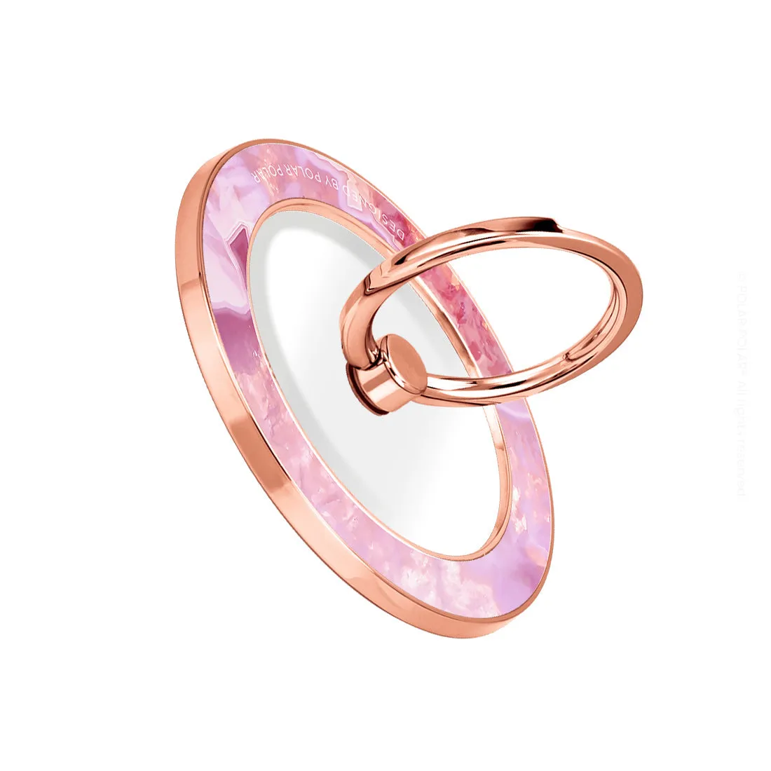 Misty Rose Coral - Rose Gold MagSafe Phone Grip and Ring Holder Stand