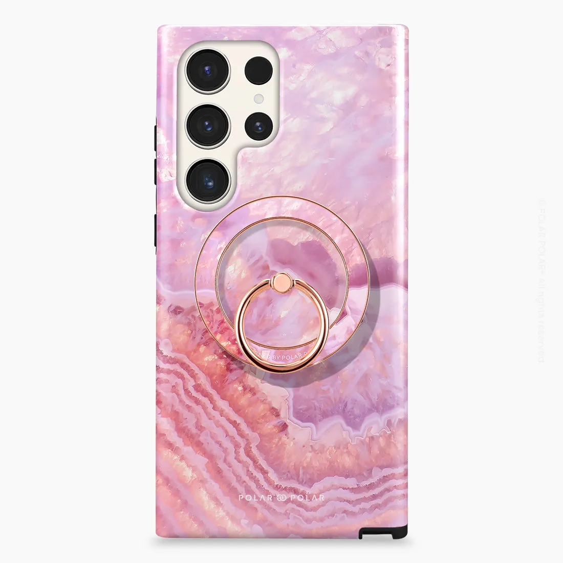 Misty Rose Coral - Rose Gold MagSafe Phone Grip and Ring Holder Stand