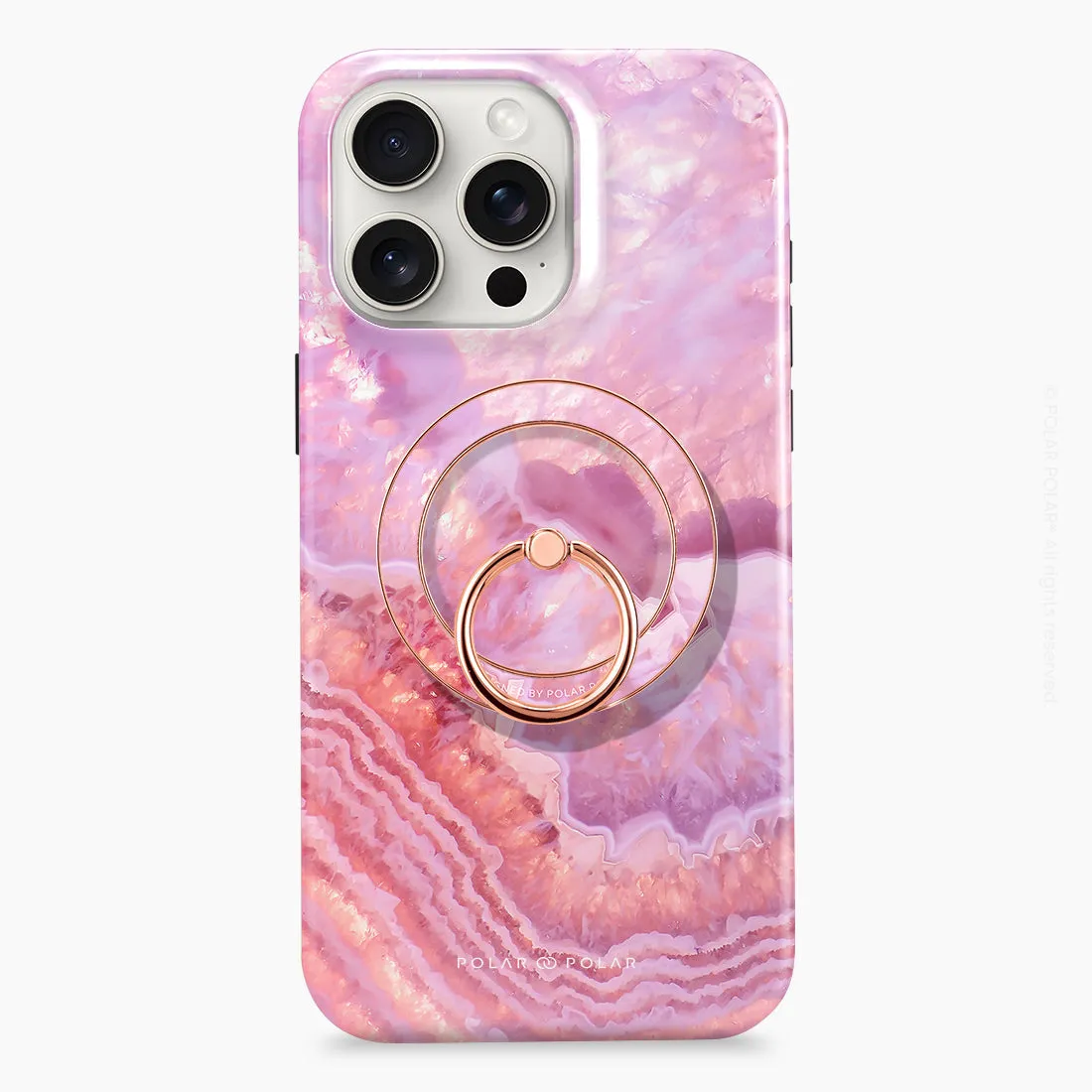 Misty Rose Coral - Rose Gold MagSafe Phone Grip and Ring Holder Stand