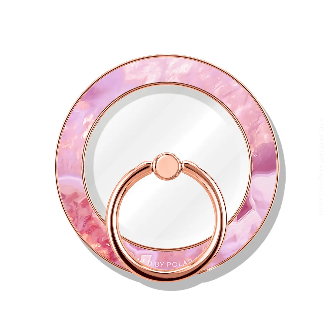 Misty Rose Coral - Rose Gold MagSafe Phone Grip and Ring Holder Stand