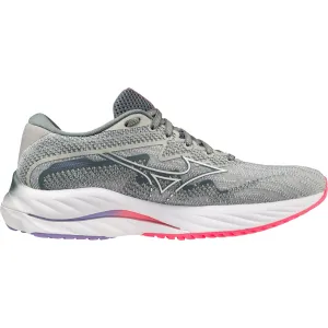 Mizuno Women's Wave Rider 27 D - Pearl Blue/White/High-Vis Pink