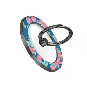 Navy Sakura Wave - Black MagSafe Phone Grip and Ring Holder Stand