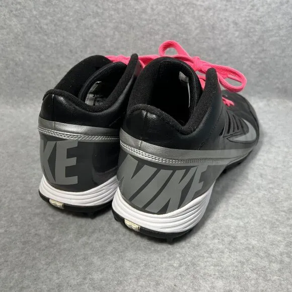 Nike Land Shark Football Cleats Men's 10 Black Silver Athletic 511292-009 Soccer
