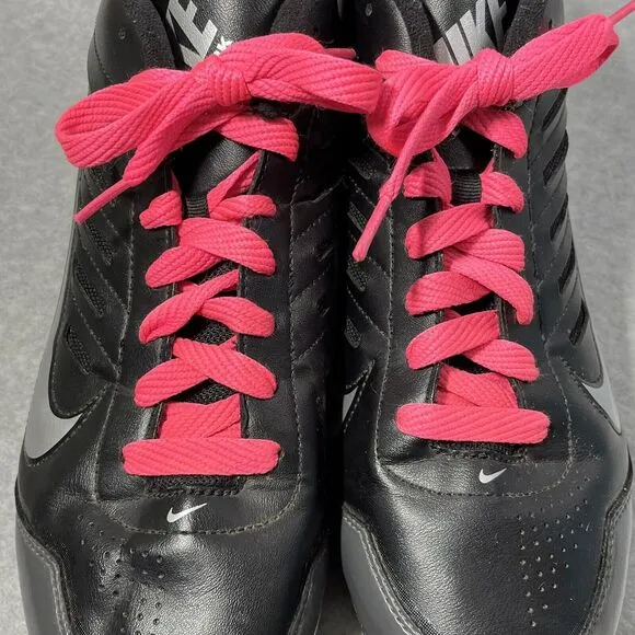 Nike Land Shark Football Cleats Men's 10 Black Silver Athletic 511292-009 Soccer