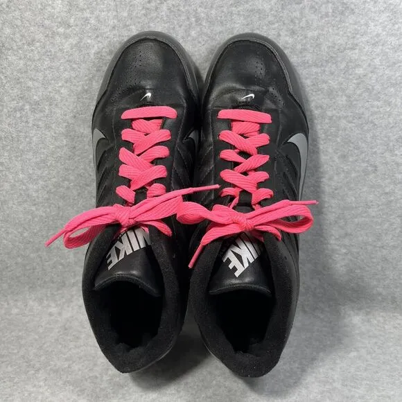Nike Land Shark Football Cleats Men's 10 Black Silver Athletic 511292-009 Soccer