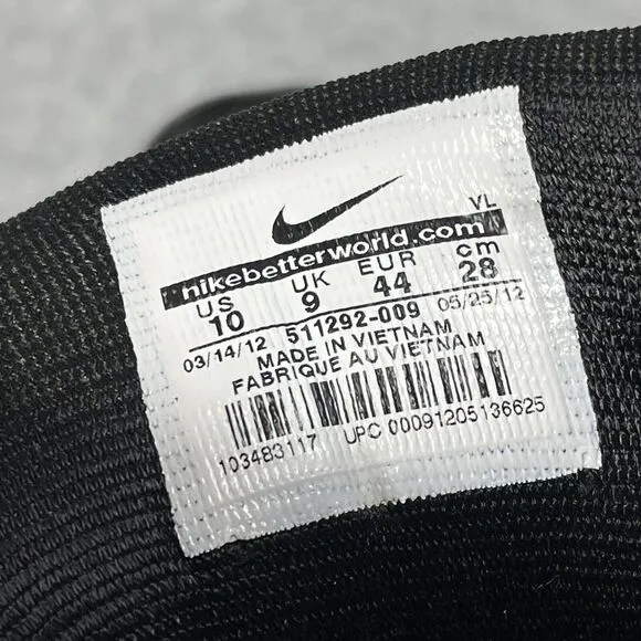 Nike Land Shark Football Cleats Men's 10 Black Silver Athletic 511292-009 Soccer
