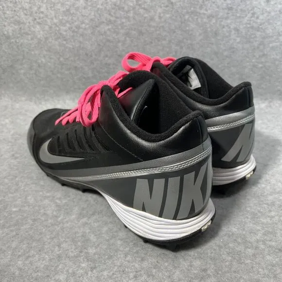 Nike Land Shark Football Cleats Men's 10 Black Silver Athletic 511292-009 Soccer