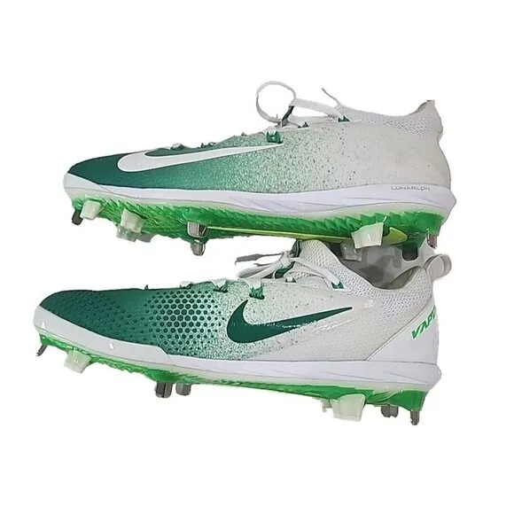Nike Lunar Vapor Ultrafly Elite Baseball Cleats Green White 852686-303 Men's 13