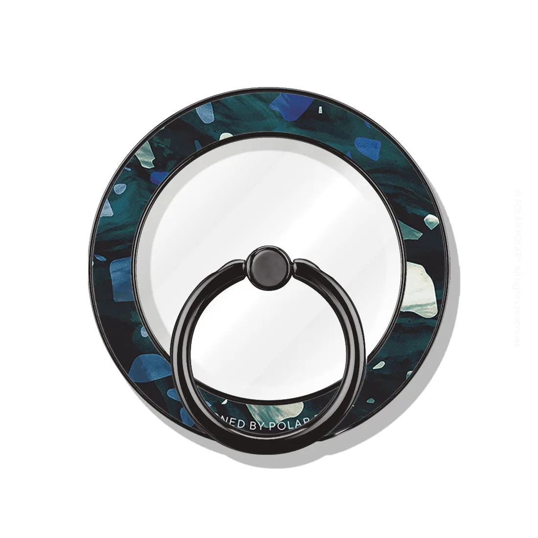 Nordic Terrazzo Gem - Black MagSafe Phone Grip and Ring Holder Stand