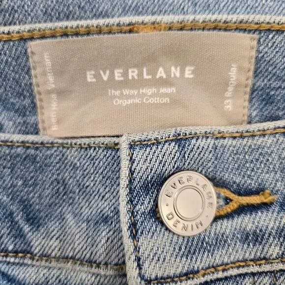 NWT Everlane The Way High Jeans In Light Indigo Size 33