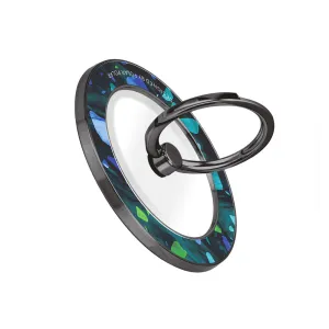 Ocean Terrazzo Gem - Black MagSafe Phone Grip and Ring Holder Stand