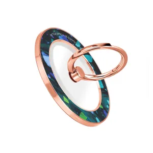 Ocean Terrazzo Gem - Rose Gold MagSafe Phone Grip and Ring Holder Stand