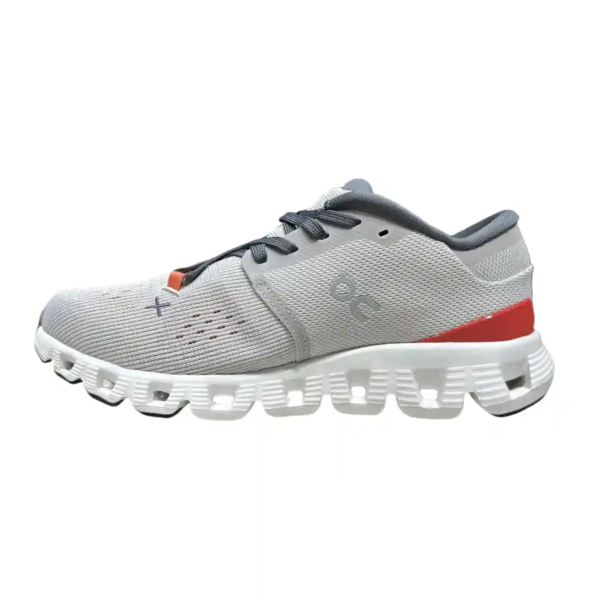 On Cloud X4   Men's Silver/Orange-Red
