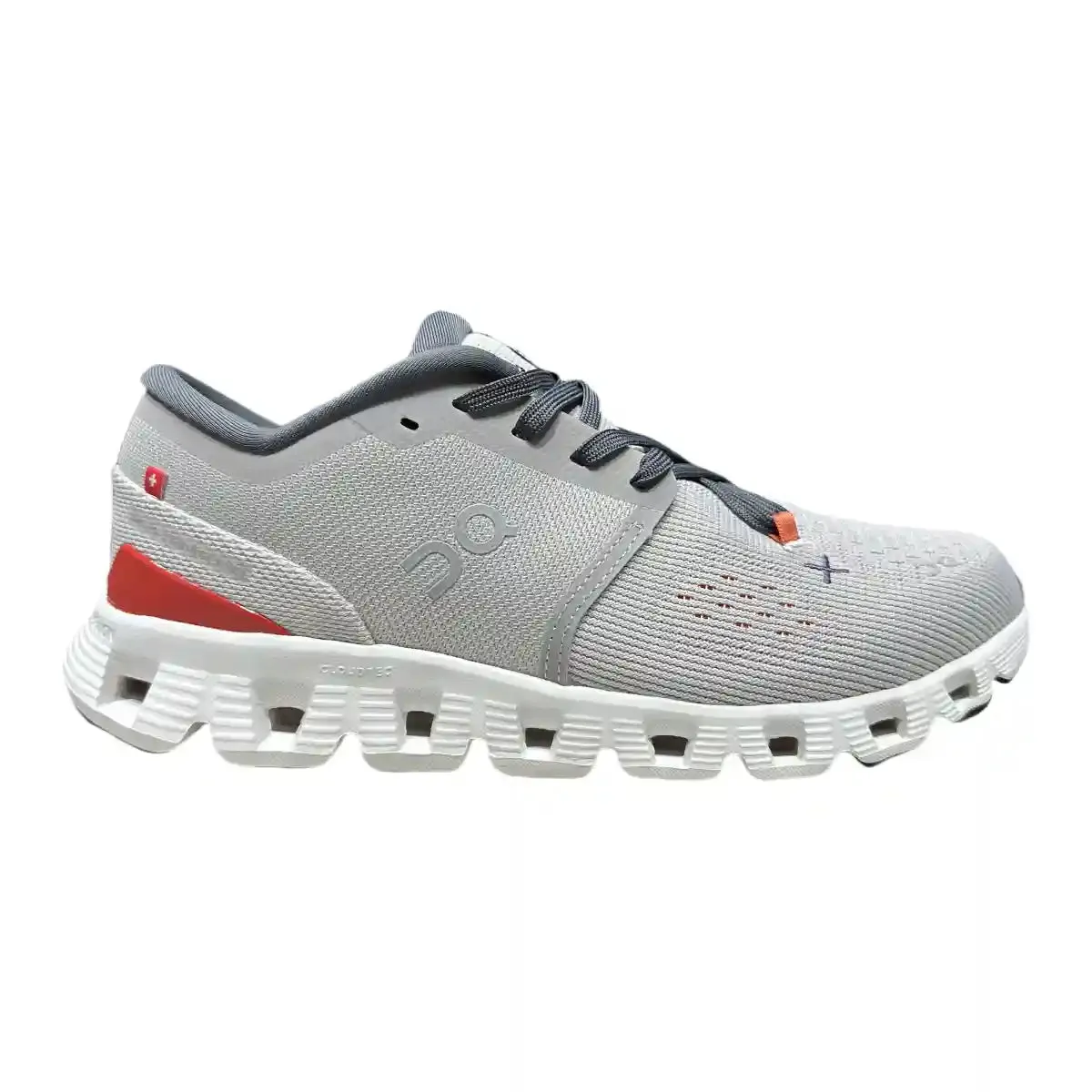 On Cloud X4   Men's Silver/Orange-Red
