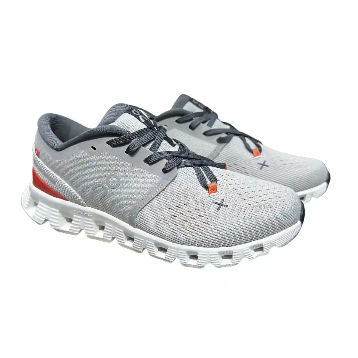 On Cloud X4   Men's Silver/Orange-Red