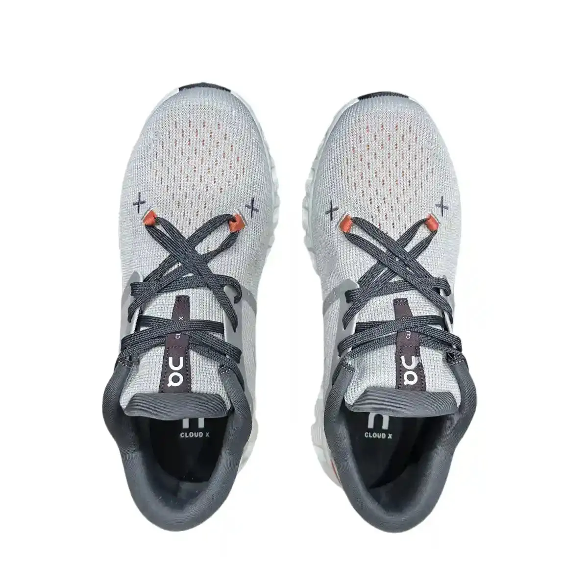 On Cloud X4   Men's Silver/Orange-Red