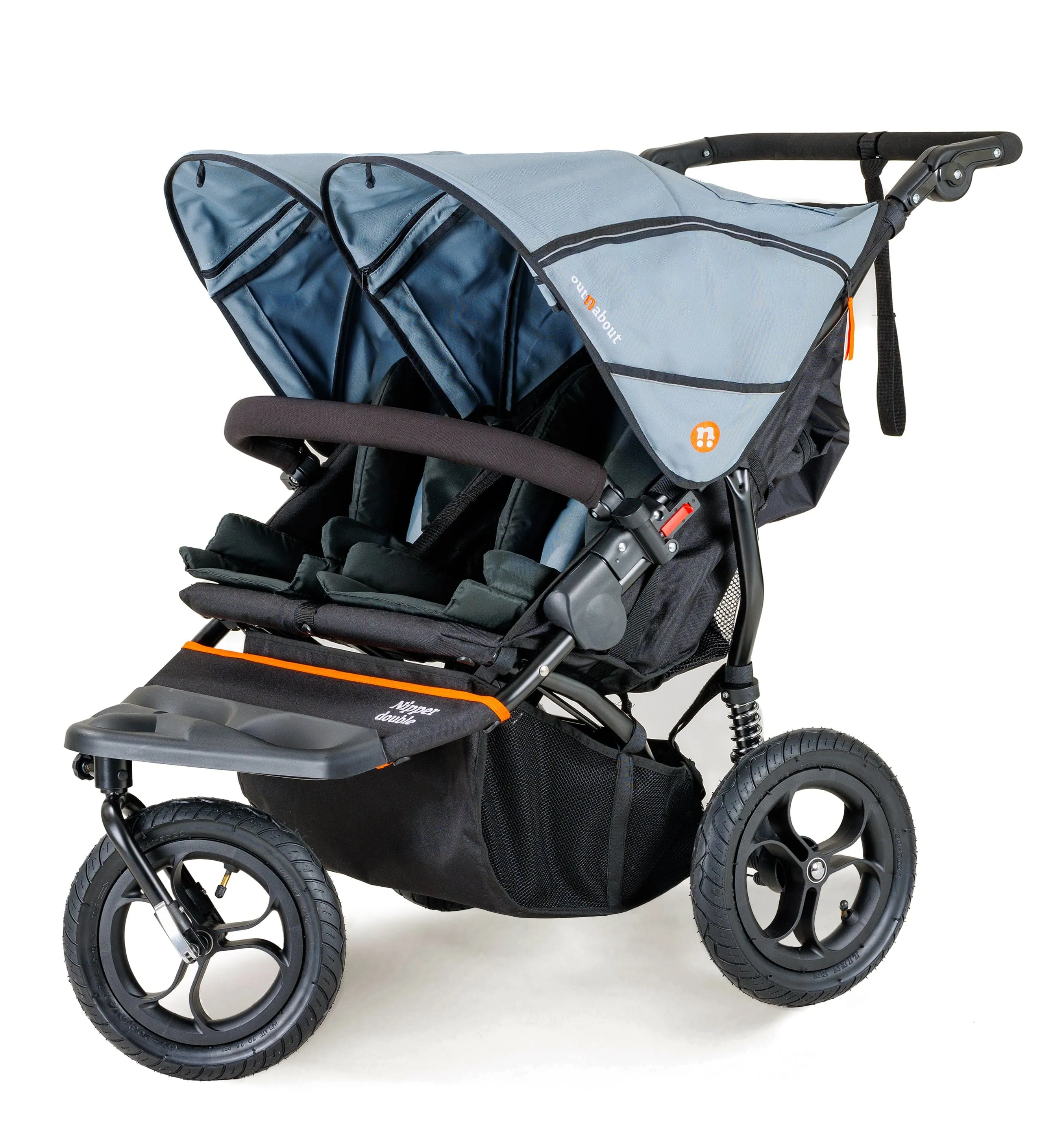 Out n About Nipper V5 Double Pushchair Starter Bundle - Rocksalt Grey