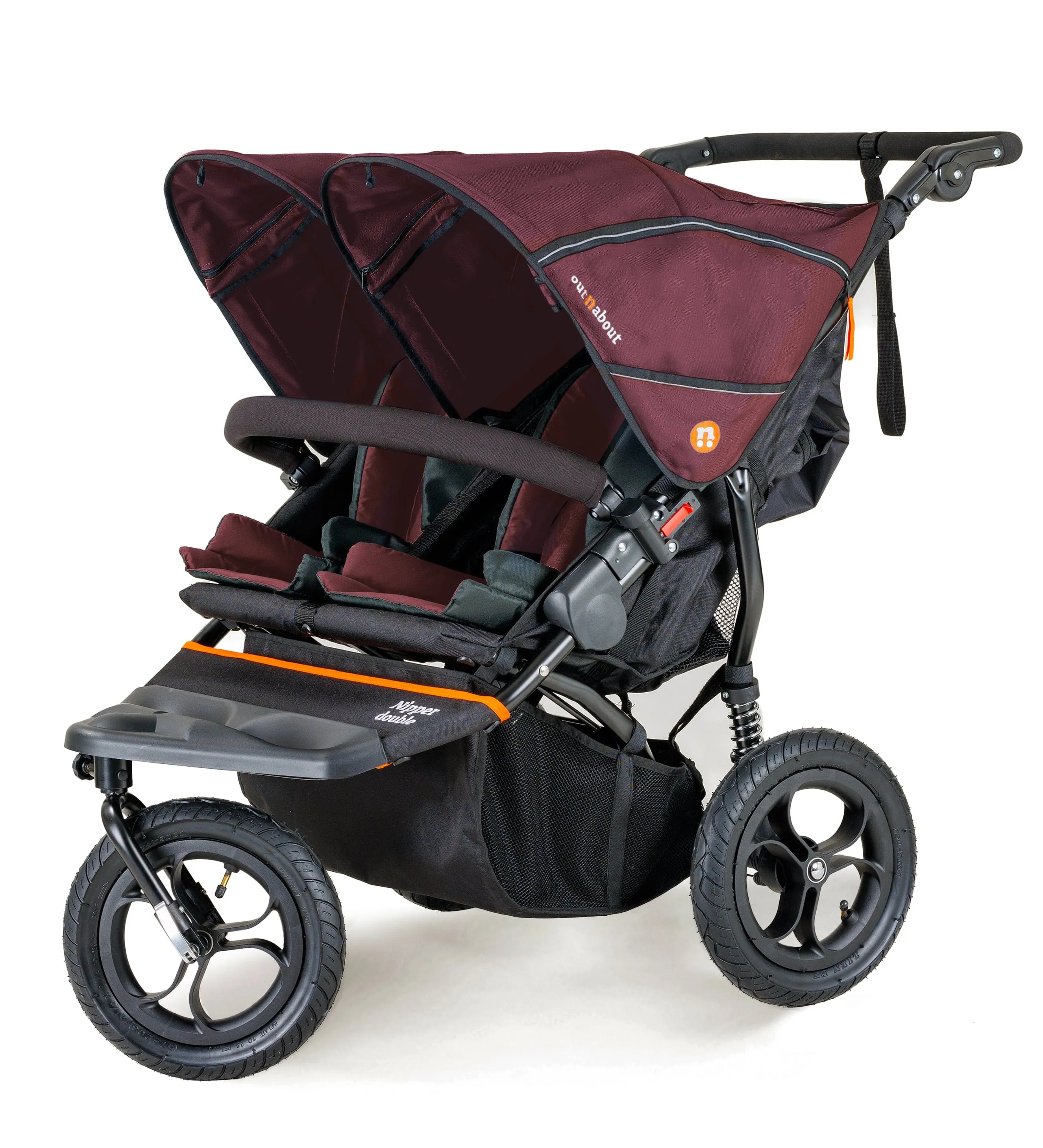 Out n About Nipper V5 Double Pushchair with Footmuff - Bramble Berry
