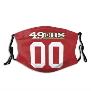 Personalized San Francisco 49ers Custom Any Number Face Mask Red With Filters