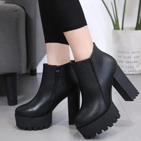 Platform Chunky Heel Boots