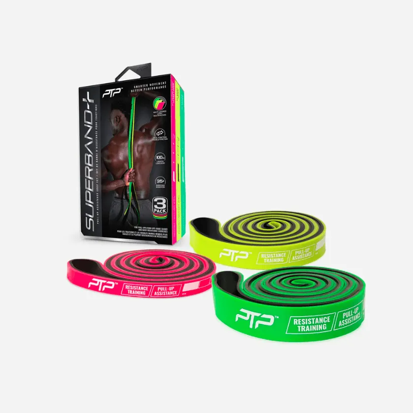 PTP Superband Dual Colour Combo  3pack, Ultra Light, Light, and Medium Resistance