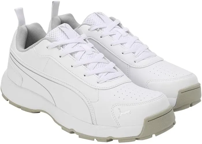 Puma Classicat 10780707 Cricket Rubber Shoes White Silver