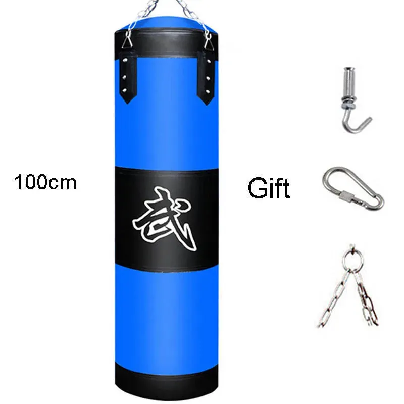 Punching Sandbag Durable Boxing Heavy Punch Bag with Metal Chain Hook Carabiner