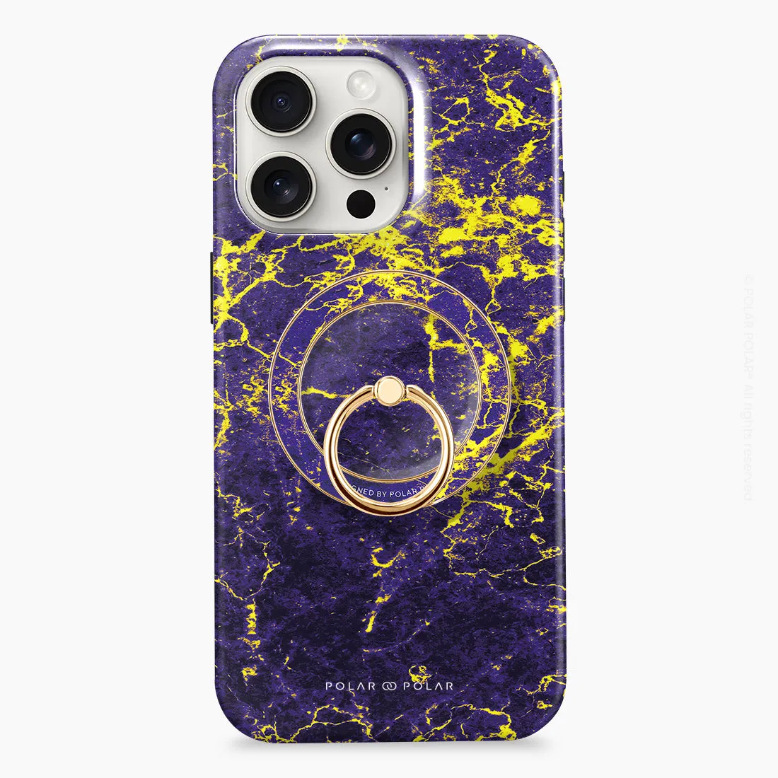 Purple Night - Golden MagSafe Phone Grip and Ring Holder Stand