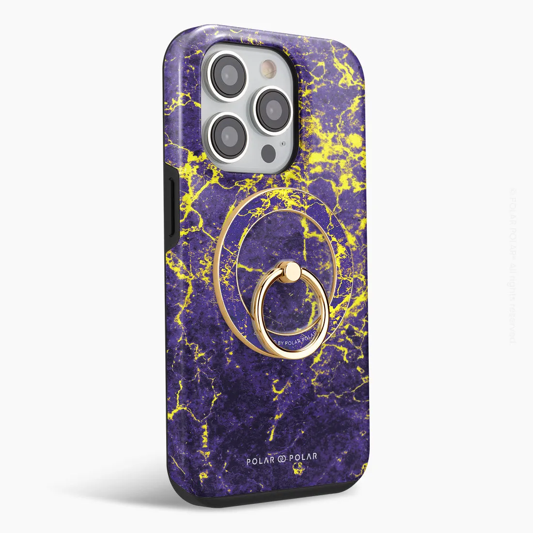 Purple Night - Golden MagSafe Phone Grip and Ring Holder Stand