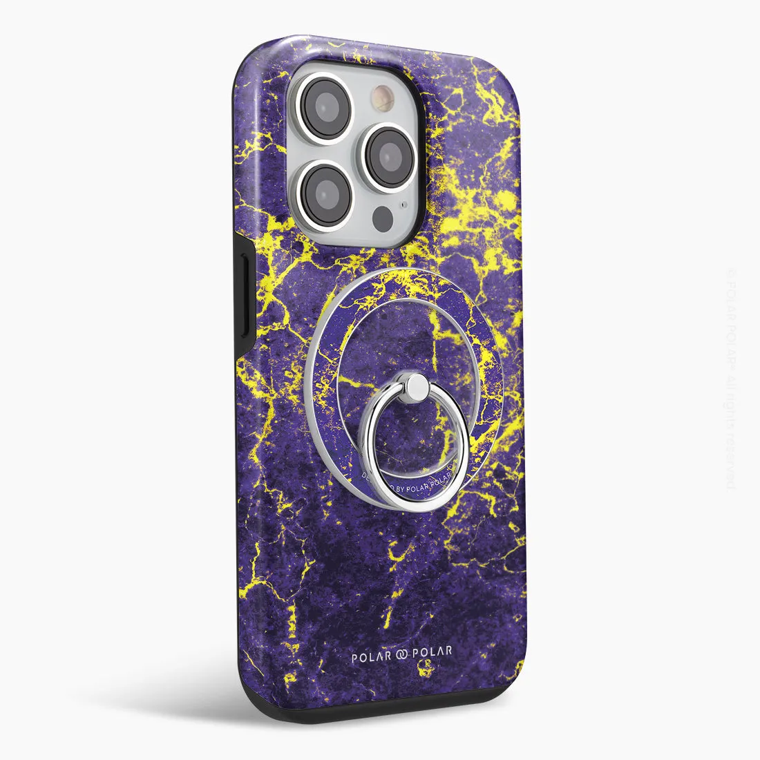 Purple Night - Silver MagSafe Phone Grip and Ring Holder Stand