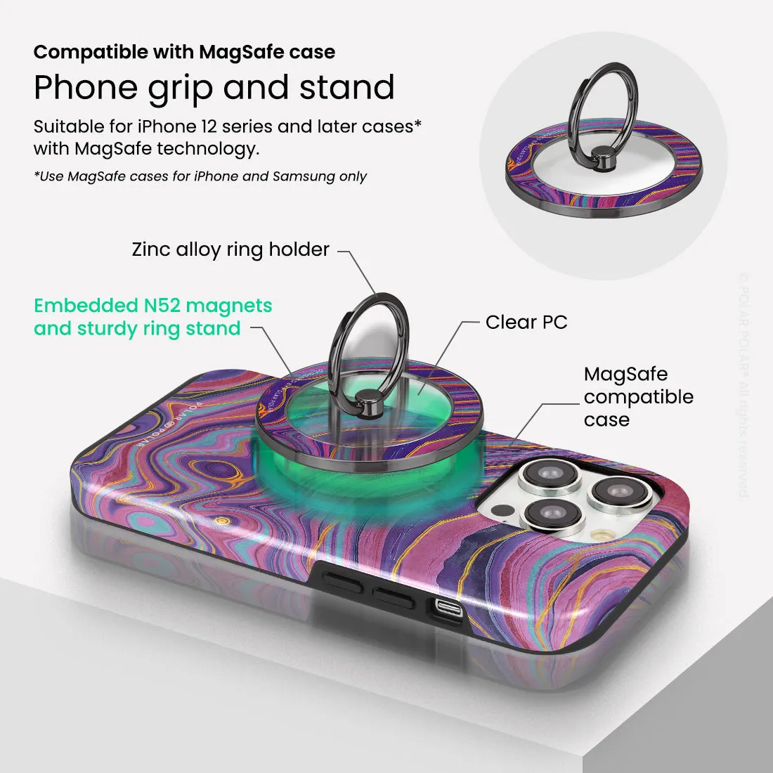 Rhythm in the Desert - Black MagSafe Phone Grip and Ring Holder Stand