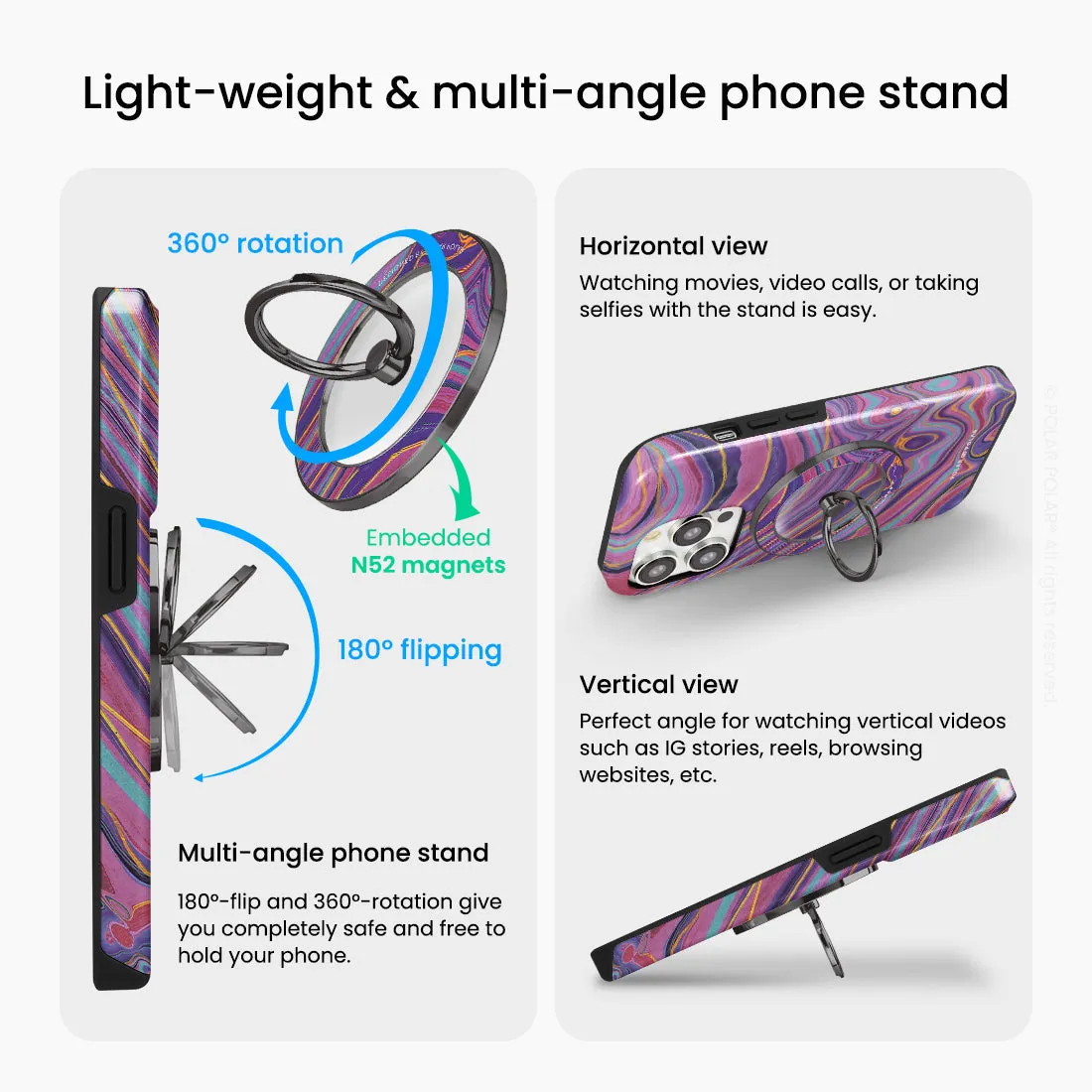 Rhythm in the Desert - Black MagSafe Phone Grip and Ring Holder Stand
