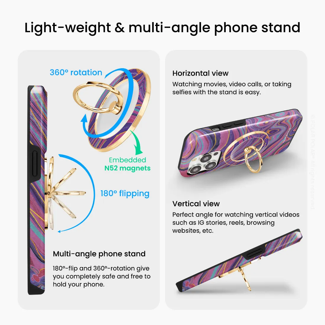 Rhythm in the Desert - Golden MagSafe Phone Grip and Ring Holder Stand
