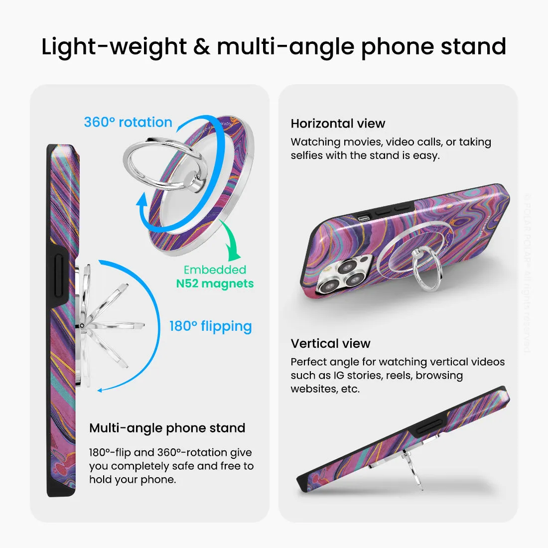 Rhythm in the Desert - Silver MagSafe Phone Grip and Ring Holder Stand