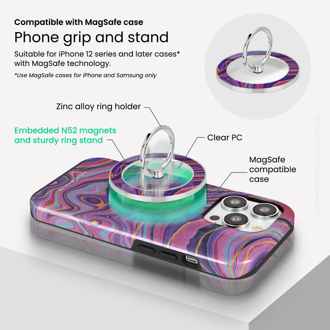Rhythm in the Desert - Silver MagSafe Phone Grip and Ring Holder Stand