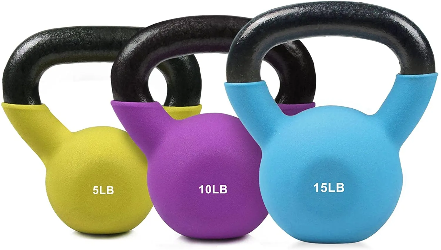 RitFit Neoprene Coated Solid Cast Iron Kettlebell 20 25 30 35 40 45 50 LB, Great for Full Body Workout, Cross-Training, Weight Loss & Strength Training