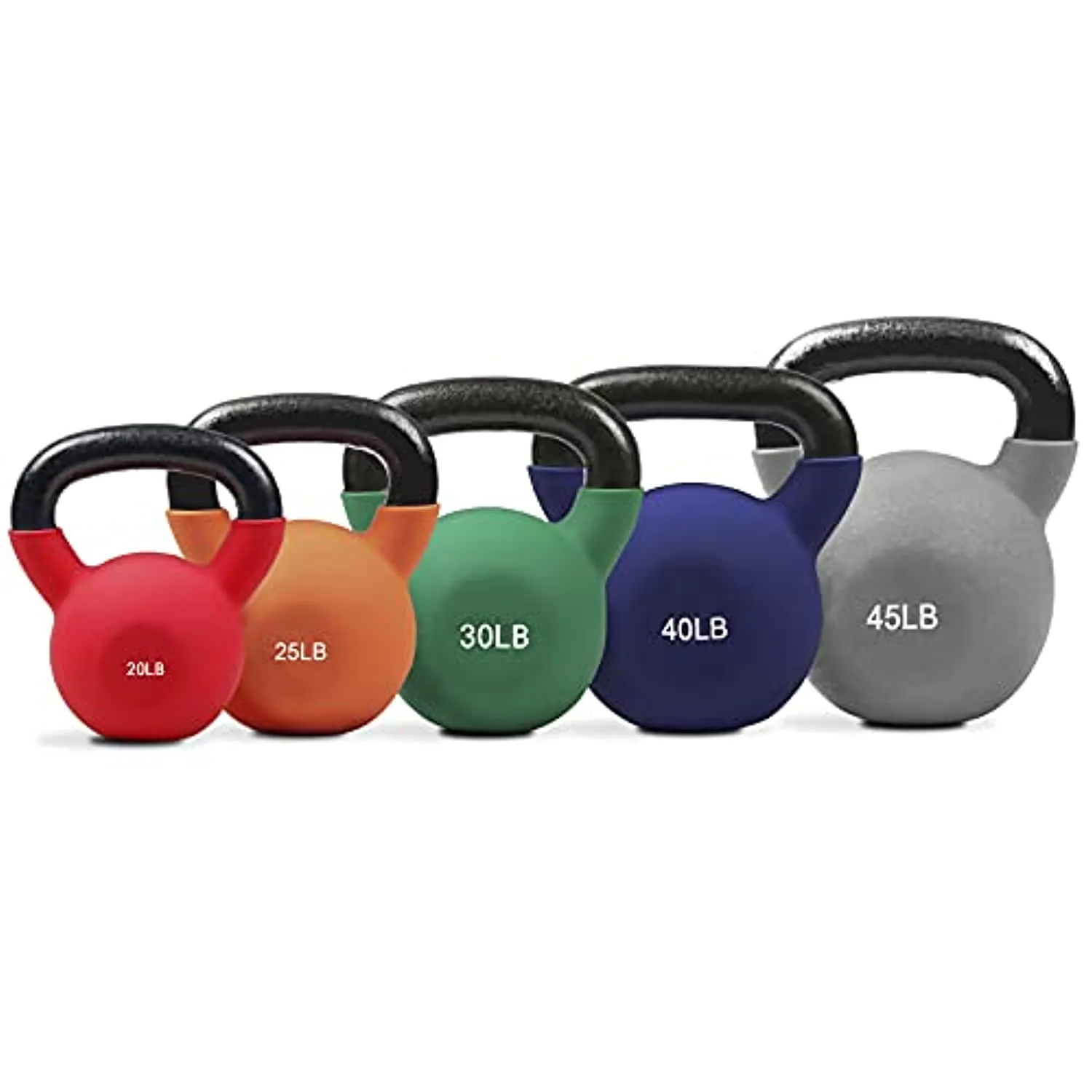 RitFit Neoprene Coated Solid Cast Iron Kettlebell 20 25 30 35 40 45 50 LB, Great for Full Body Workout, Cross-Training, Weight Loss & Strength Training