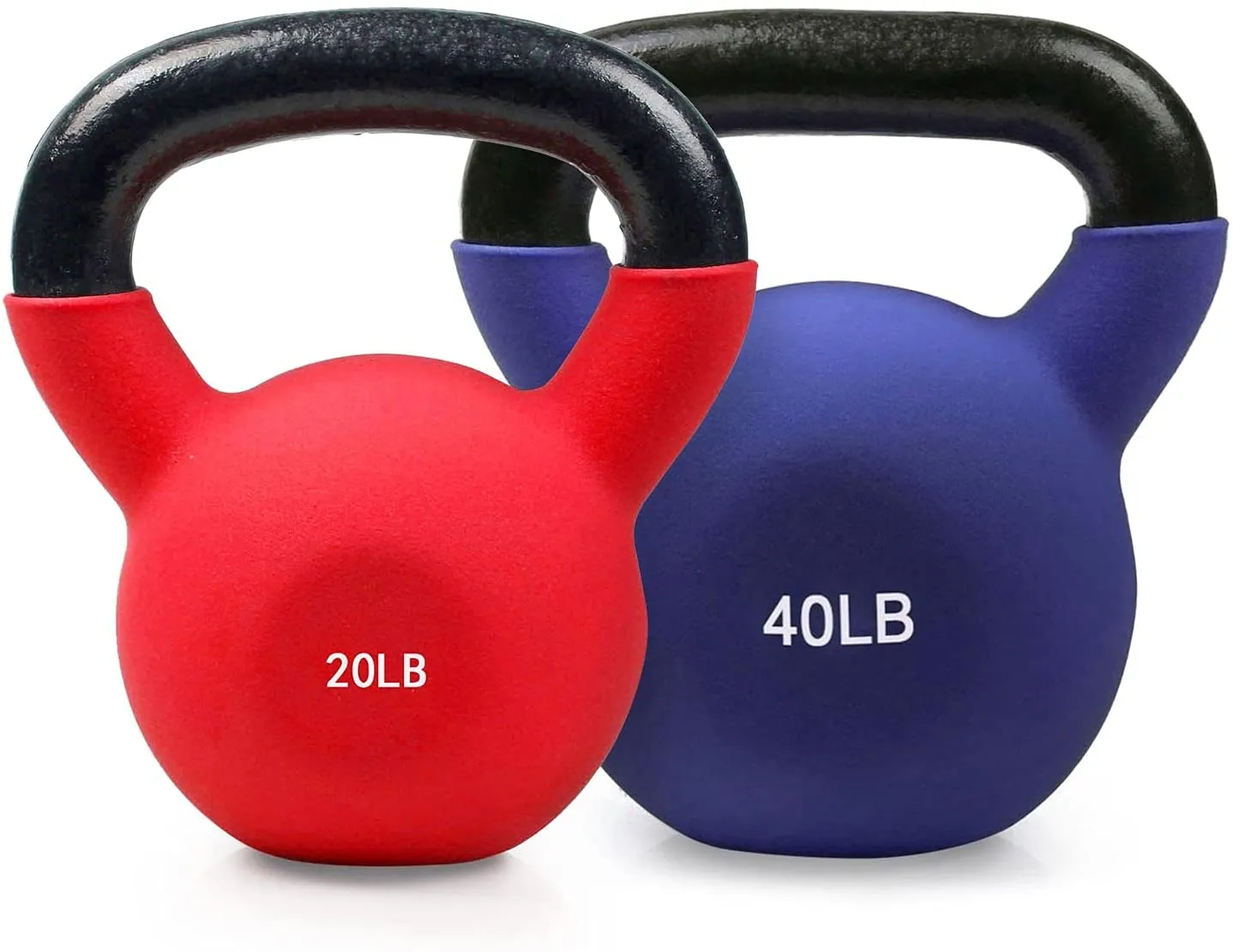 RitFit Neoprene Coated Solid Cast Iron Kettlebell 20 25 30 35 40 45 50 LB, Great for Full Body Workout, Cross-Training, Weight Loss & Strength Training