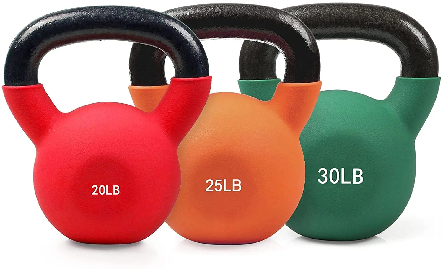 RitFit Neoprene Coated Solid Cast Iron Kettlebell 20 25 30 35 40 45 50 LB, Great for Full Body Workout, Cross-Training, Weight Loss & Strength Training