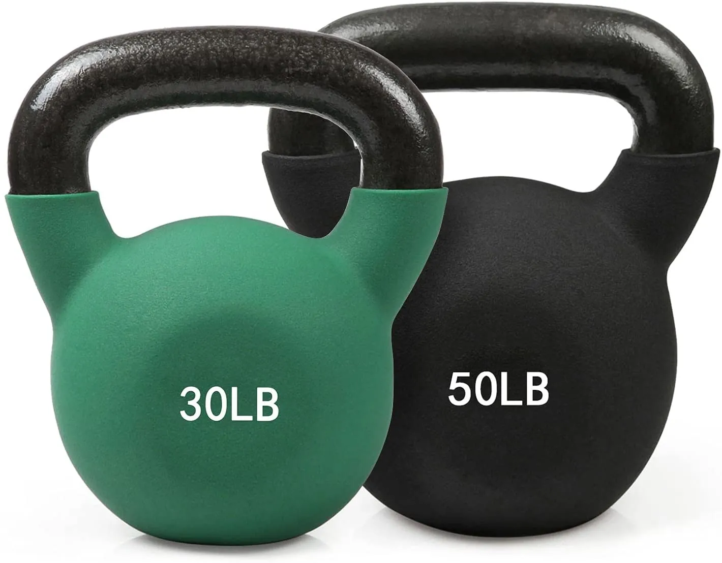 RitFit Neoprene Coated Solid Cast Iron Kettlebell 20 25 30 35 40 45 50 LB, Great for Full Body Workout, Cross-Training, Weight Loss & Strength Training