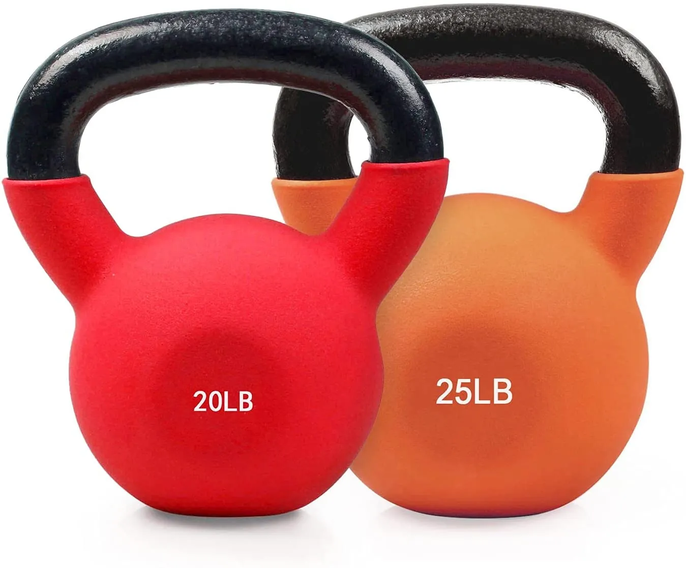 RitFit Neoprene Coated Solid Cast Iron Kettlebell 20 25 30 35 40 45 50 LB, Great for Full Body Workout, Cross-Training, Weight Loss & Strength Training